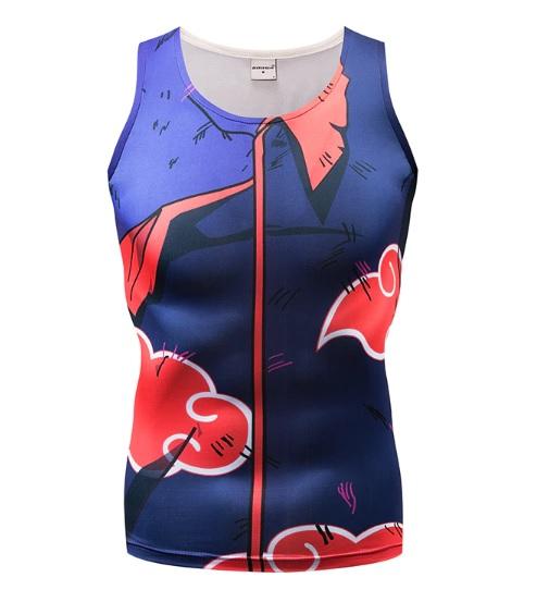 Naruto Battle Damaged 'Akatsuki' Compression Tank Top-RashGuardStore