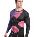 Naruto Battle Damaged 'Akatsuki' Long Sleeve Compression Rash Guard-RashGuardStore