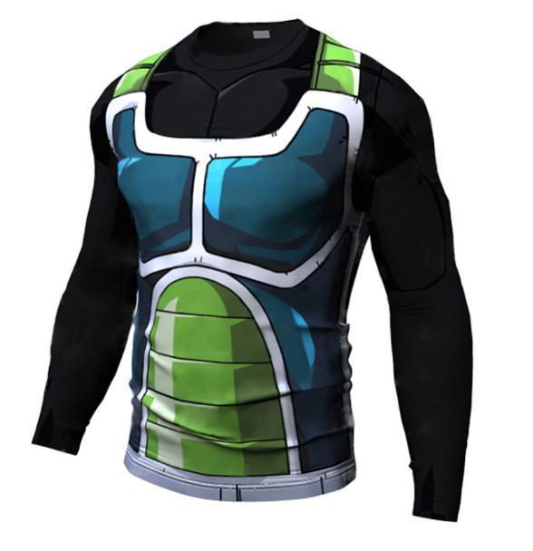 Onyx Bardock Armor Dragon Ball Z Long Sleeve Compression Rash Guard-RashGuardStore