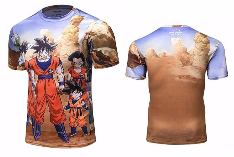 BJJ Rash Guard Dragon Ball Z Compression 'Goku | Amid the Stones ' Elite Short Sleeve Rashguard