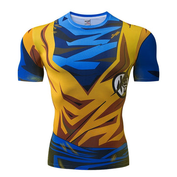 BJJ Rash Guard Super Saiyan Goku Dragon Ball Z Short Sleeve Compression Rashguard