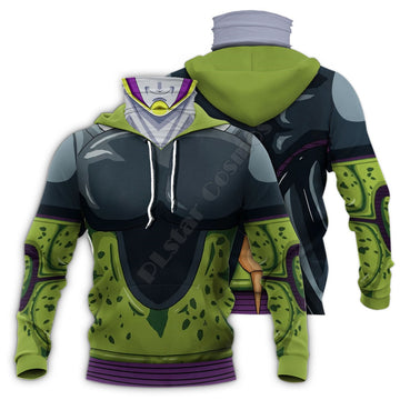 BJJ Rash Guard Dragon Ball Z 'Perfect Cell' Pullover Hoodie with Pull-Up Neck