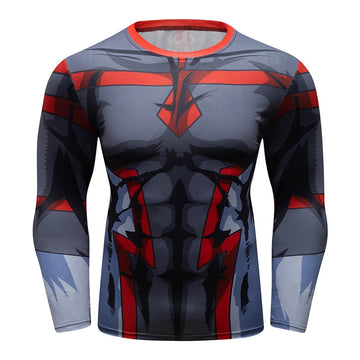 BJJ Rash Guard My Hero Academia 'Young Might | Grey' Elite Long Sleeve Rashguard