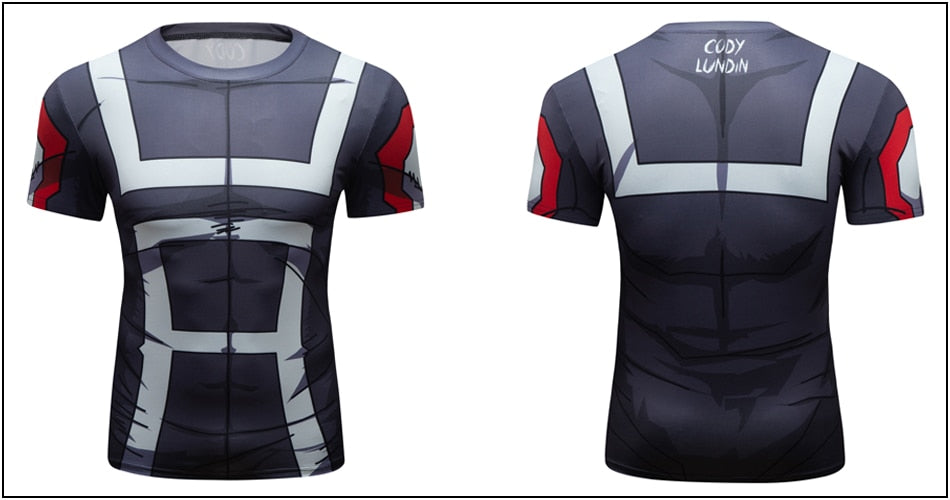 BJJ Rash Guard My Hero Academia 'UA Uniform | Grey' Elite Short Sleeve Rashguard