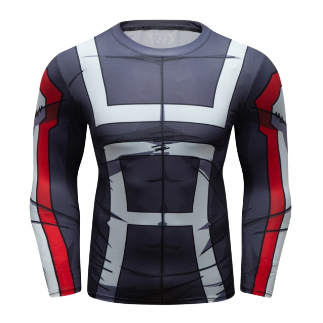 BJJ Rash Guard My Hero Academia Compression 'UA Uniform | Grey' Elite Long Sleeve Rashguard