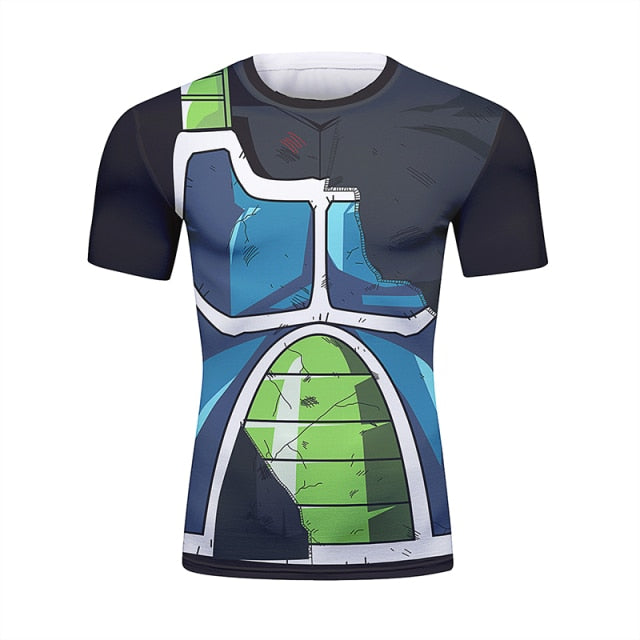 BJJ Rash Guard Dragon Ball Z 'Onyx Bardock | Battle Damaged' Short Sleeve Elite Rashguard