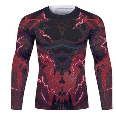 BJJ Rash Guard Dragon Ball Z 'Super Saiyan 4 | Onyx Vegeta' Long Sleeve Elite Rashguard