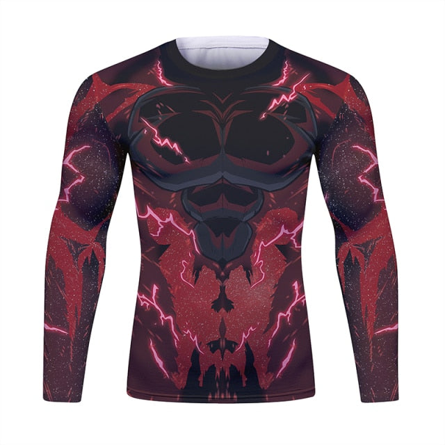 BJJ Rash Guard Dragon Ball Z 'Super Saiyan 4 | Onyx Vegeta' Long Sleeve Elite Rashguard