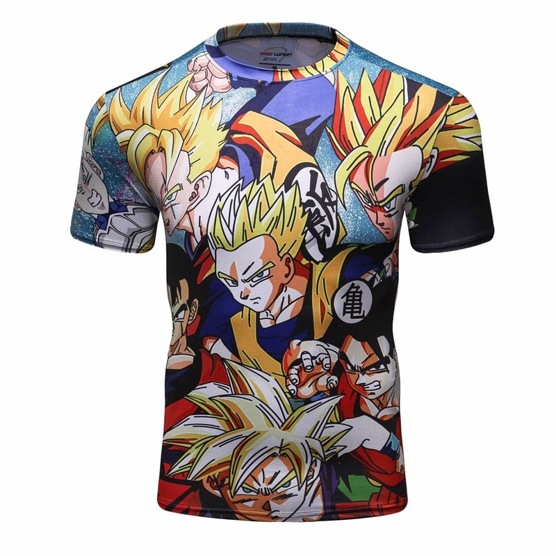 BJJ Rash Guard Dragon Ball Z Compression 'Mural' Elite Short Sleeve Rashguard