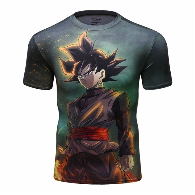 BJJ Rash Guard Dragon Ball Z Compression 'Goku | Black ' Elite Short Sleeve Rashguard