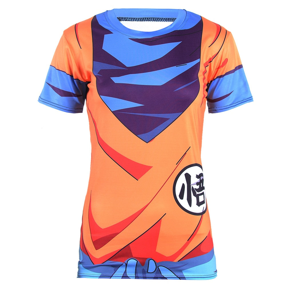 BJJ Rash Guard Women's Dragon Ball Z Compression 'Goku' Short Sleeve Rashguard