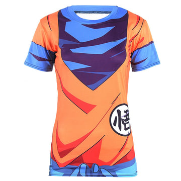 BJJ Rash Guard Women's Dragon Ball Z Compression 'Goku' Short Sleeve Rashguard