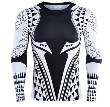 Aquaman 'Light Tattoo' Long Sleeve Compression Rash Guard