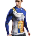 Vegeta Battle Damaged Armor Dragon Ball Z Long Sleeve Compression Rash Guard-RashGuardStore