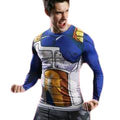 Vegeta Battle Damaged Armor Dragon Ball Z Long Sleeve Compression Rash Guard-RashGuardStore