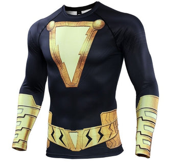 Black Adam Premium Long Sleeve Compression Rash Guard