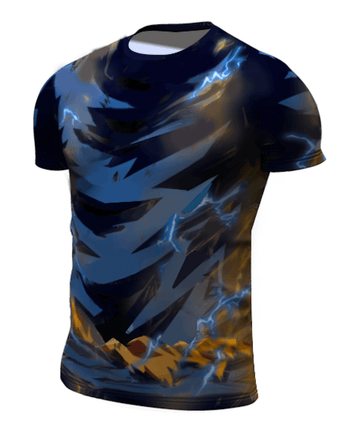 Dragon Ball Z Compression 'Battle Damaged Super Saiyan 2 | Goku' Premium Short Sleeve Rashguard