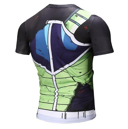 Battle Damaged Onyx Bardock Armor Dragon Ball Z Short Sleeve Compression Rash Guard-RashGuardStore