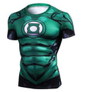 Green Lantern 'Comic' Compression Short Sleeve Rash Guard-RashGuardStore