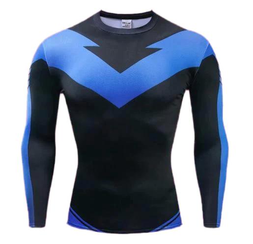 Nightwing Long Sleeve Dri-Fit Rashguard-RashGuardStore