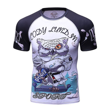 Owl Compression 'Balance and Power' Elite Short Sleeve Rashguard