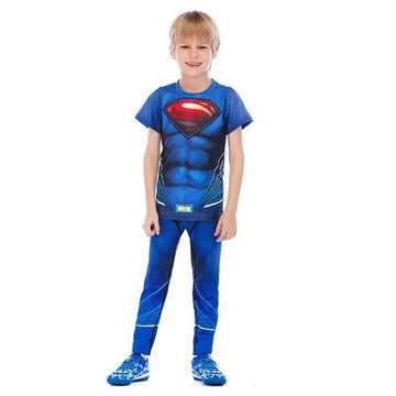 Kids Superman Compression 'Man of Steel' Rashguard Set