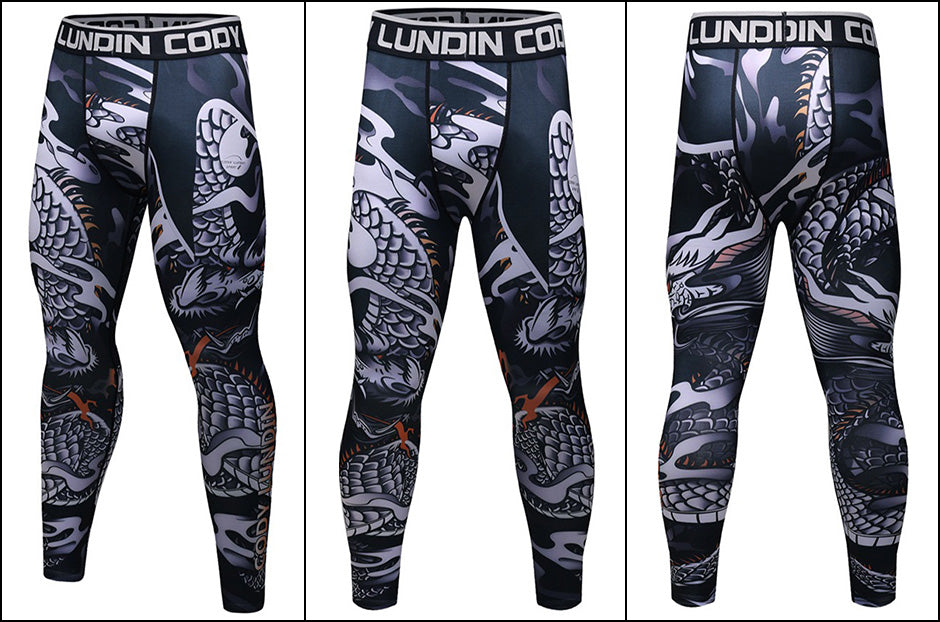 Dragon 'Silver Dragon' Compression Leggings Spats