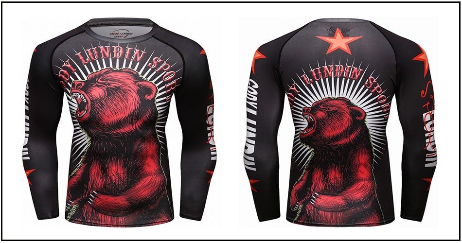 Bear Compression 'Red Scare' Elite Long Sleeve Rashguard