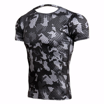 Camouflage Compression 'Winter Digital Camo' Short Sleeve Rashguard