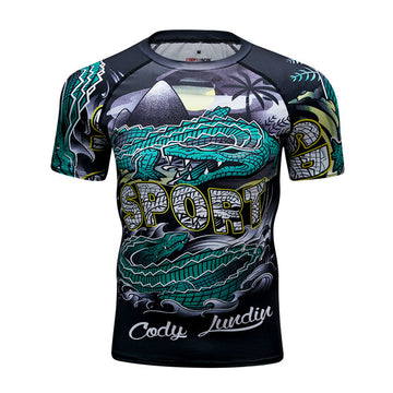 Crocodile Compression 'Step into the Waters' Elite Short Sleeve Rashguard