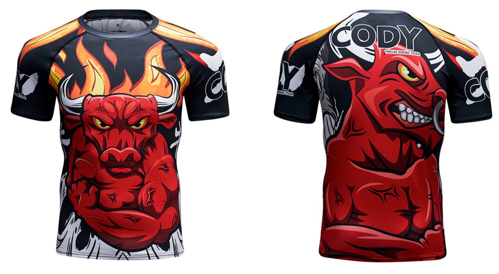 Bull Compression 'The Horns' Elite Short Sleeve Rashguard