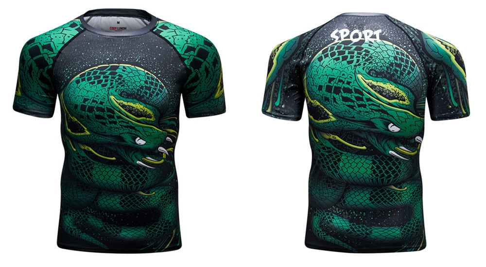 Viper Snake Compression 'Fangs' Elite Short Sleeve Rashguard