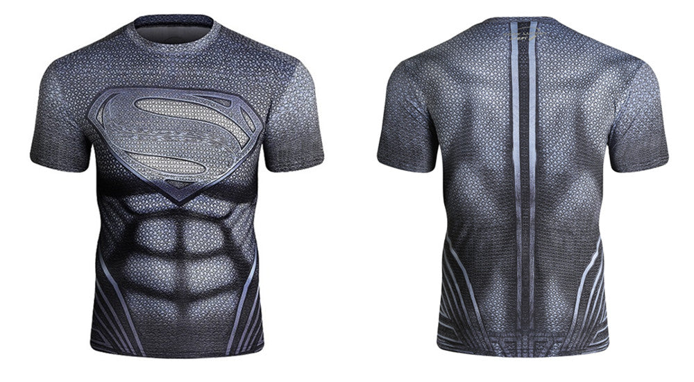 Superman Compression 'Silver' Elite Short Sleeve Rashguard