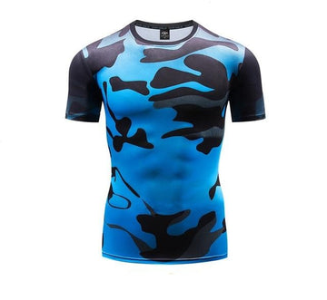 Camouflage Compression 'Liquid | Ocean' Short Sleeve Rashguard