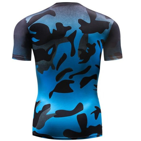 Camouflage Compression 'Liquid | Ocean' Short Sleeve Rashguard