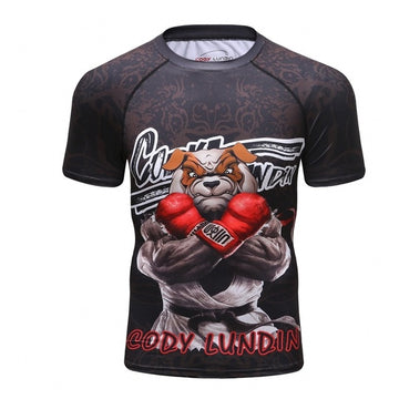 Bulldog Compression 'Fight Night' Elite Short Sleeve Rashguard