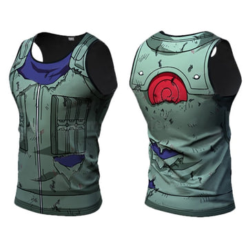 Men's Naruto Compression 'Battle Damaged Kakashi' Tank Top