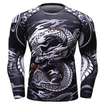 Dragon Compression 'Silver Dragon' Elite Long Sleeve Rashguard