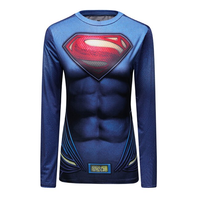 Women's Superman Compression Elite Long Sleeve Rashguard