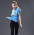 Supergirl 'Baby Blue' Compression Short Sleeve Rash Guard-RashGuardStore