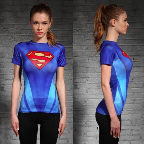 Supergirl 'Kara Zor-El' Compression Short Sleeve Rash Guard-RashGuardStore