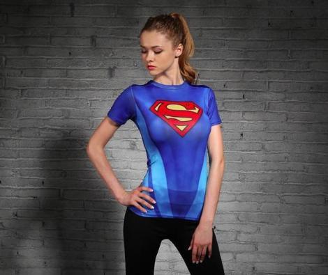 Supergirl 'Kara Zor-El' Compression Short Sleeve Rash Guard-RashGuardStore