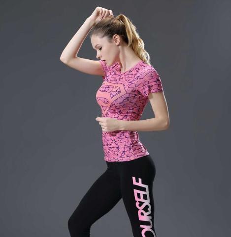 Supergirl 'Pink Onyx' Compression Short Sleeve Rash Guard-RashGuardStore