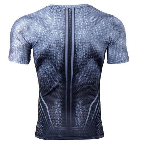 Superman "Blue" Compression Short Sleeve Rashguard-RashGuardStore