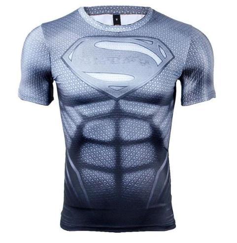 Superman "Blue" Compression Short Sleeve Rashguard-RashGuardStore