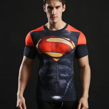 Superman "Dark" Compression Short Sleeve Rashguard-RashGuardStore