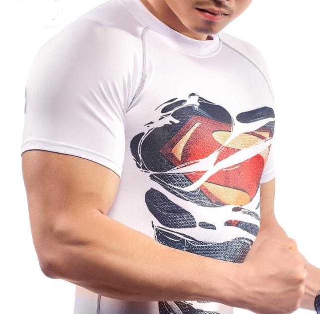 Superman "Dark Hero Revealed" Compression Short Sleeve Rashguard-RashGuardStore