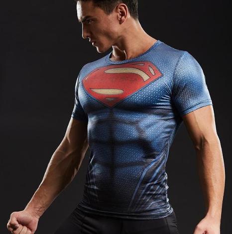 Superman "Distant Fires" Short Sleeve Compression Rashguard-RashGuardStore