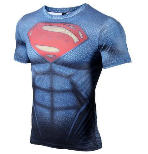 Superman "Distant Fires" Short Sleeve Compression Rashguard-RashGuardStore