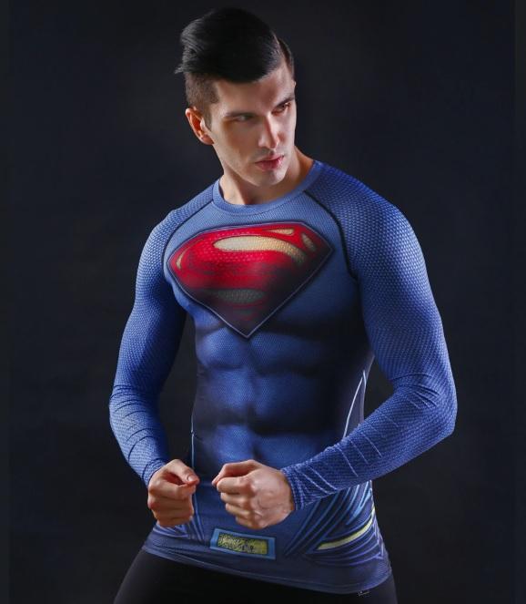 Superman "Man Of Steel" Compression Long Sleeve Rashguard-RashGuardStore